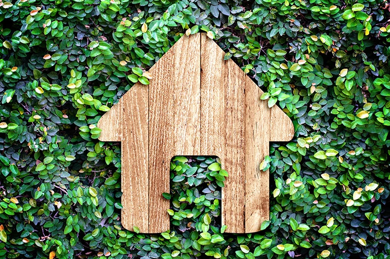 Drewniany symbol domu
